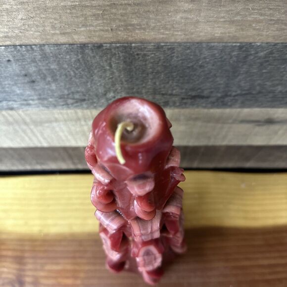Maroon Hand carved Candle 15” Tall Never Lit - Picture 4 of 9
